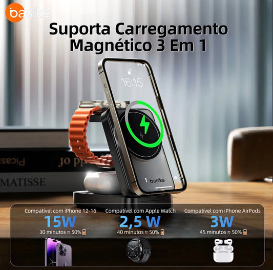 Carregador Indução 3 em 1