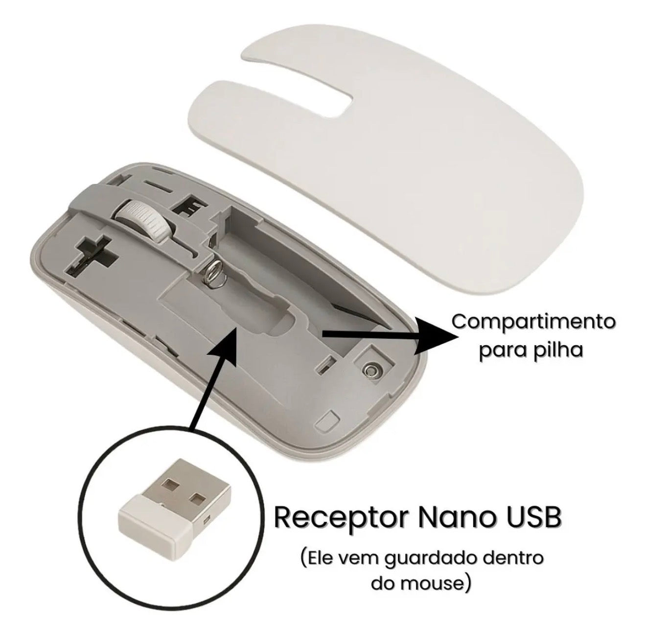 Kit Teclado e Mouse Sem Fio Slim