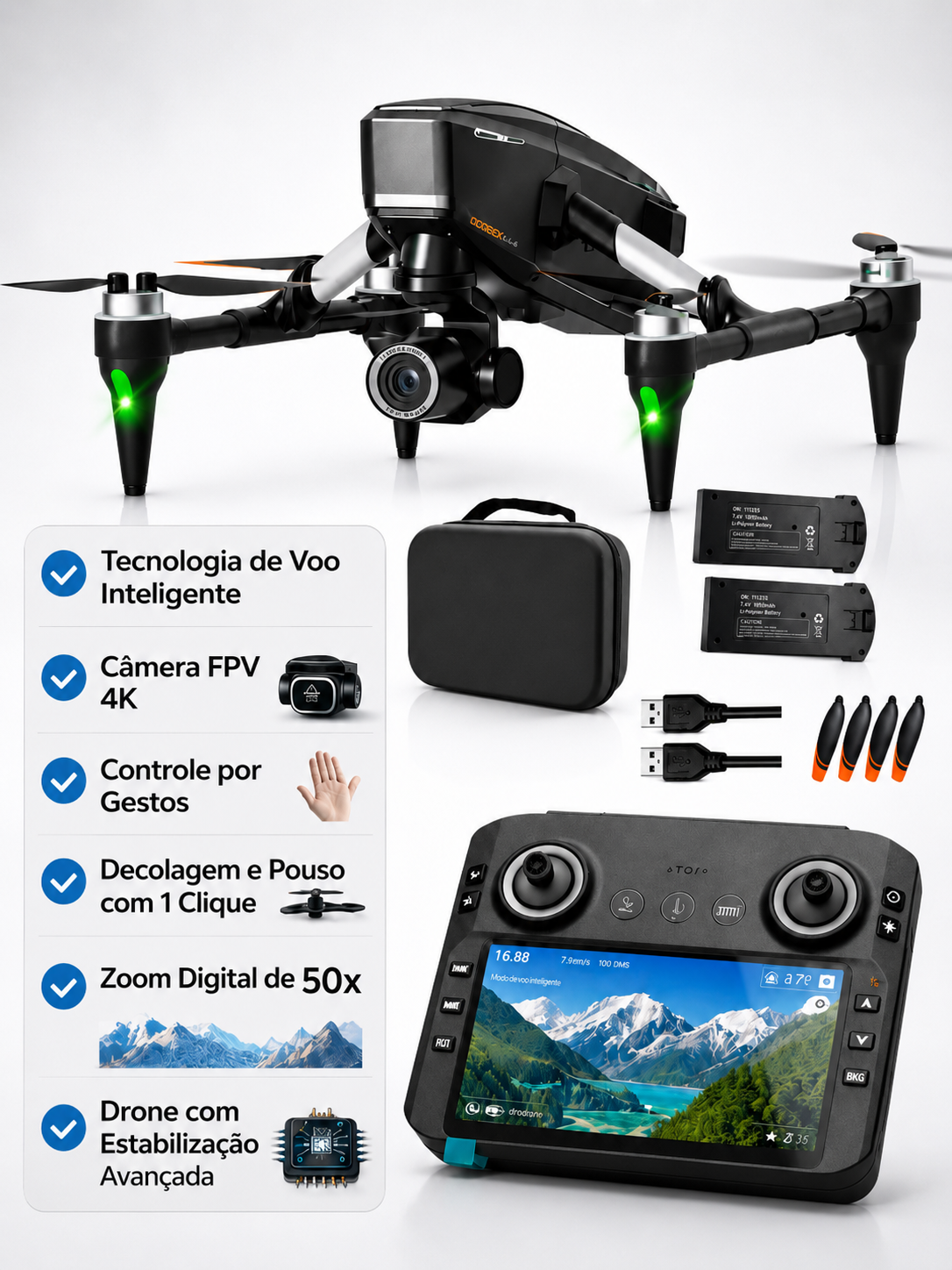 Drone H34 Profissional 4k GPS Full Hd