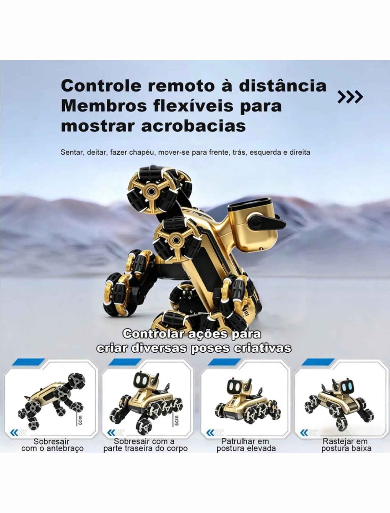 Cachorro Robô de Controle Remoto 8 Rodas